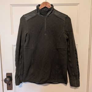 Outdoor Research Cyprus hybrid 1/4 zip moss Green Sweater pullover wool blend xs